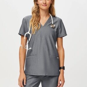 FIGS Casma Three-Pocket Scrub Top™
in Graphite Women's Size Small‎